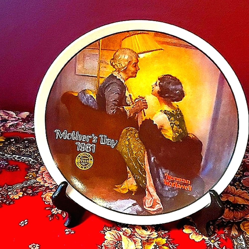 1981 Mother's Day Collector's plate Norman Rockwell "After the Party" 1981